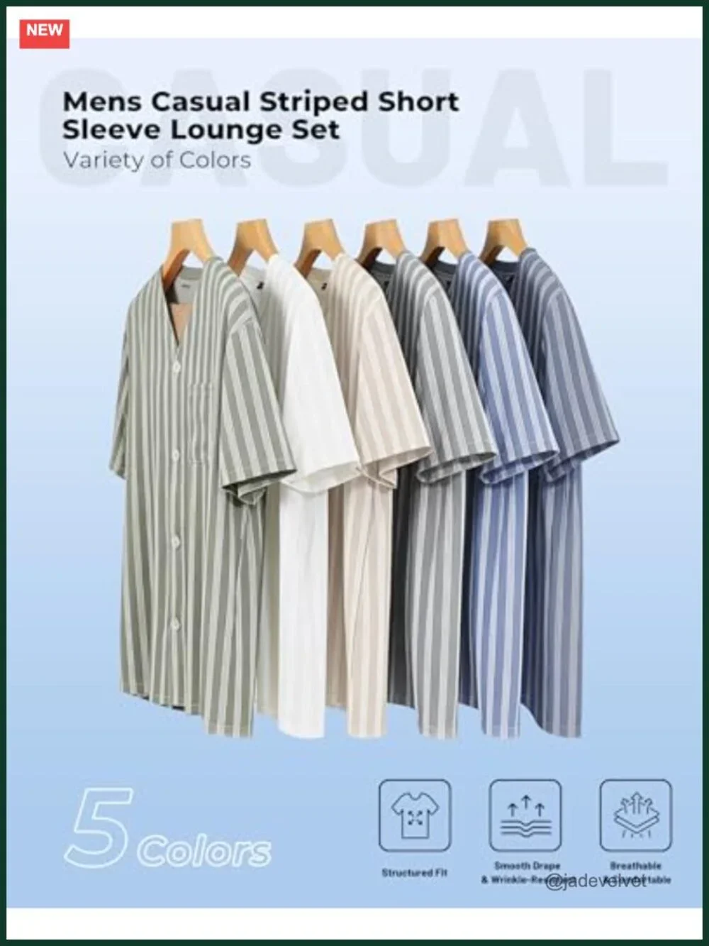 Short Sleeve Pajama Set with Pockets and Button Fly